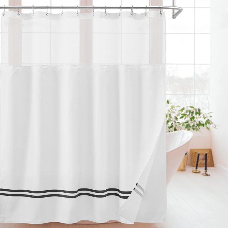 Latitude Run® Striped Shower Curtain Liner Set 12 Hooks & Reviews Wayfair